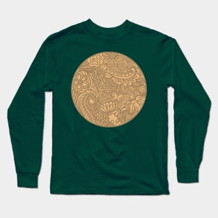 FLOWERS & CATS MANDALA YELLOW Long Sleeve T-Shirt